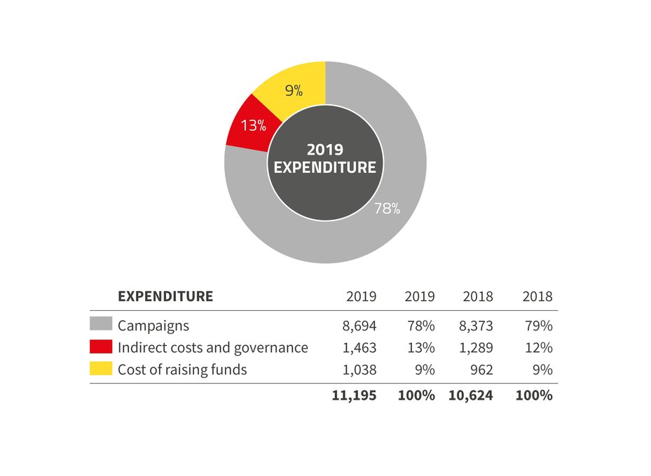 chart showing 2019 Annual report expenditure