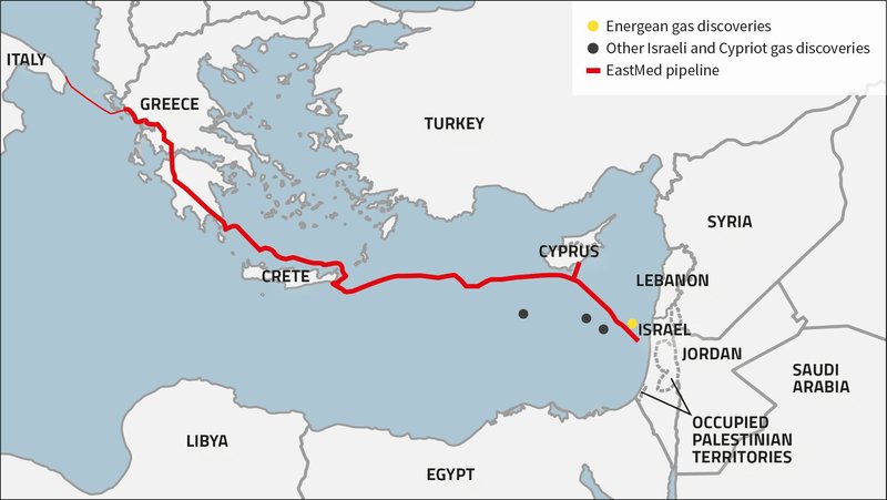 EastMed Energean Map