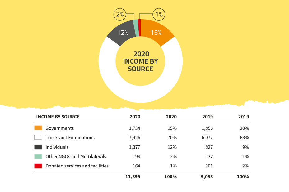 Global Witness 2020 income by source graph