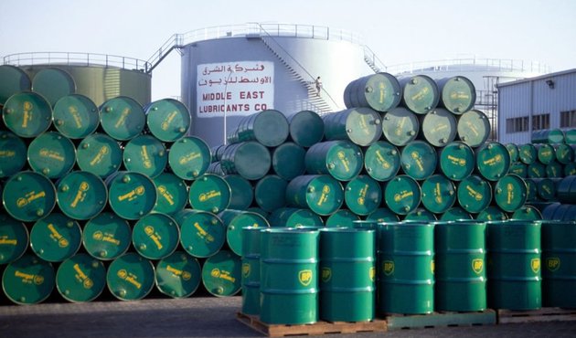 Jebel Ali Dubai UAE Oil Lubricants in BP Oil Drums