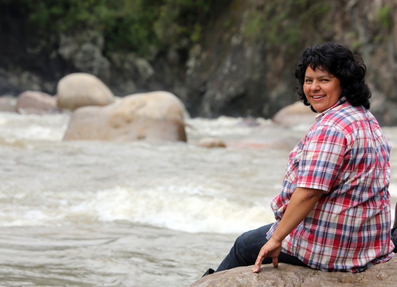 Berta Caceras by a river