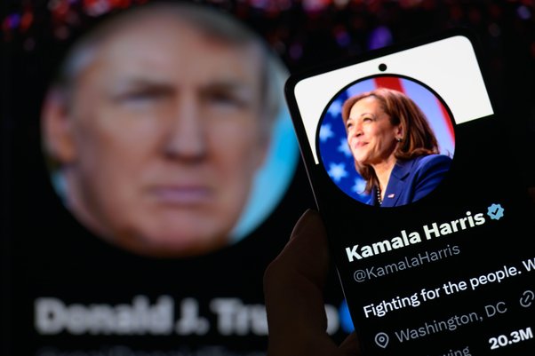 Bot-like accounts have amplified divisive content about the assassination attempt against Donald Trump and gendered disinformation about Kamala Harris. Sipa US / Alamy Live News