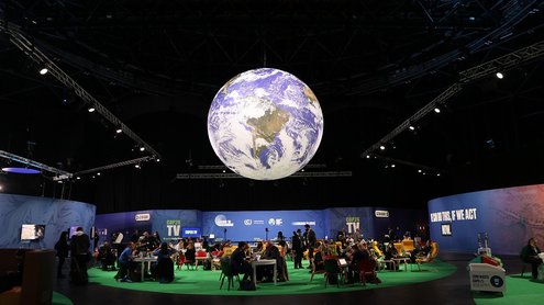 giant planet earth globe decorating cop26 in glasgow