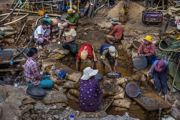 Ruby mining in Mogok, Myanmar