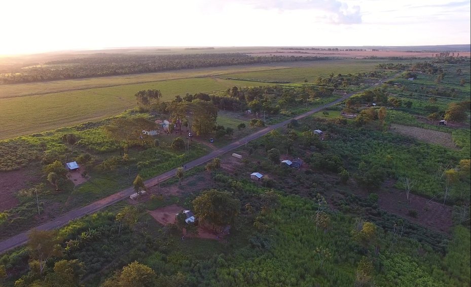 Campo Agua’e in Paraguay surrounded by extensive soy plantings