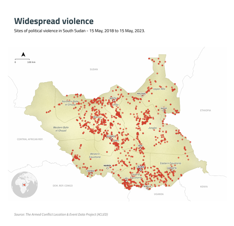 Map of Violence in South Sudan