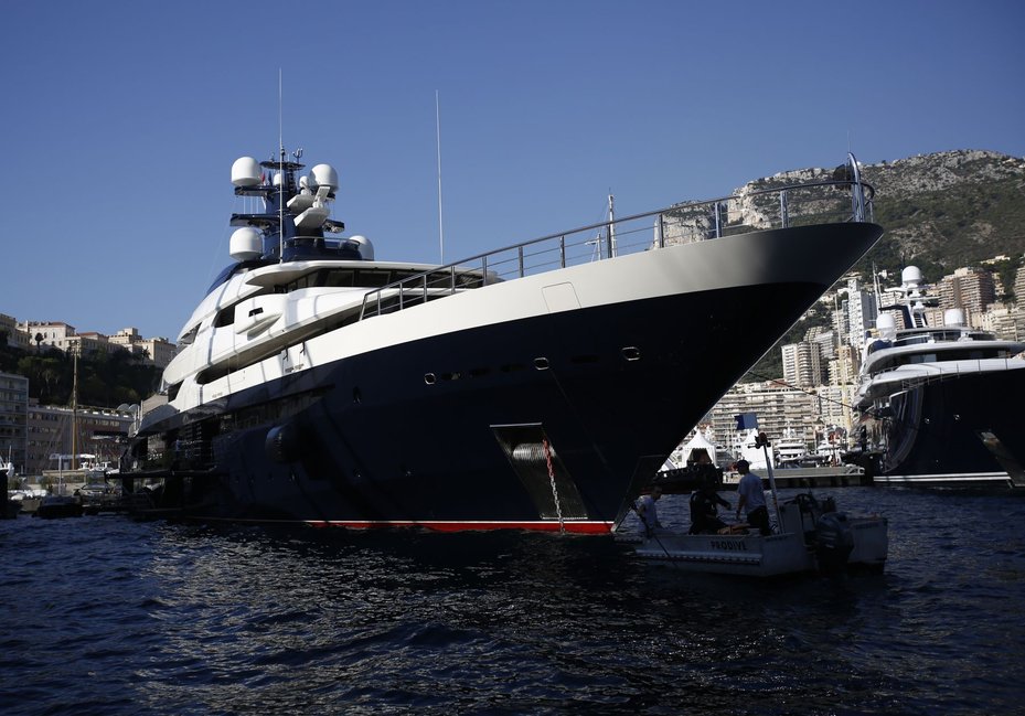 Day two Of The Monaco Yacht Show Luxury superyacht Equanimity, built by Oceanco, sits moored in the harbor during the Monaco Yacht Show (MYS) in Monaco,