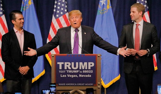 Donald Trump on the campaign trail in Las Vegas, Nevada