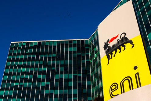 The headquarters of Eni, a multinational oil and gas company in Milan, Italy.