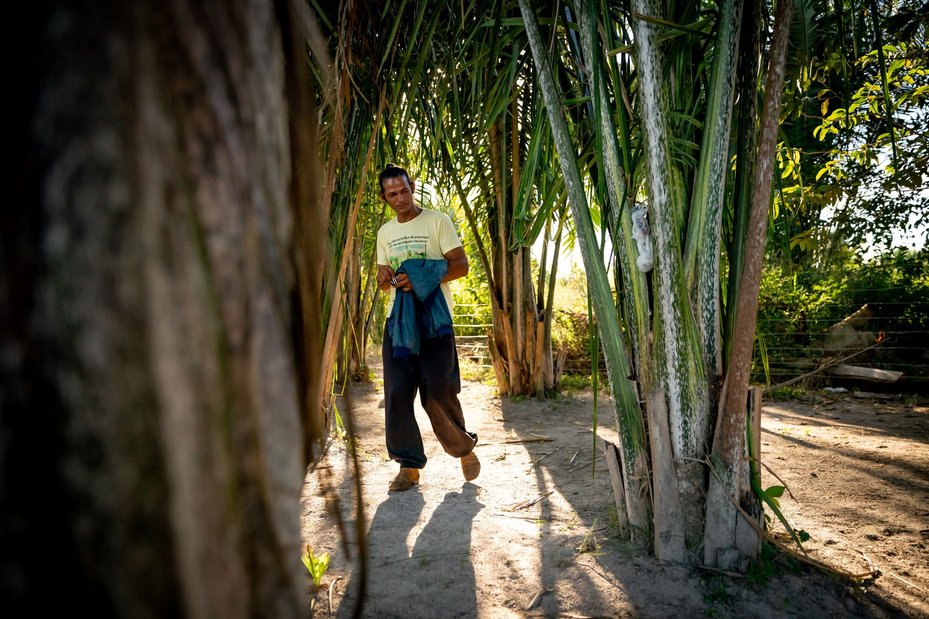 Fernando dos Santos Araújo walks through the site where police killed his boyfriend, Fernando Araújo, in January 2021