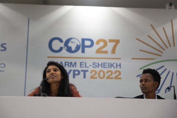 Shruti Suresh speaking at COP27 side event, 2022