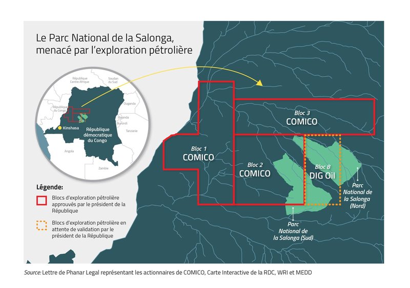 map of salonga oil blocks French