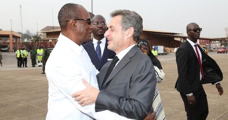 Former French president Nicolas Sarkozy met with Guinean President Alpha