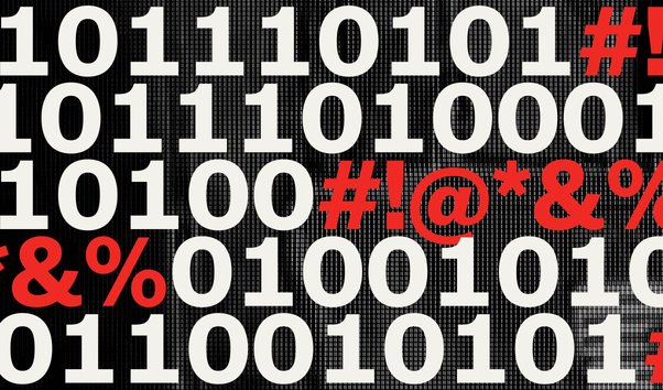 Digital threats and coding graphic illustration