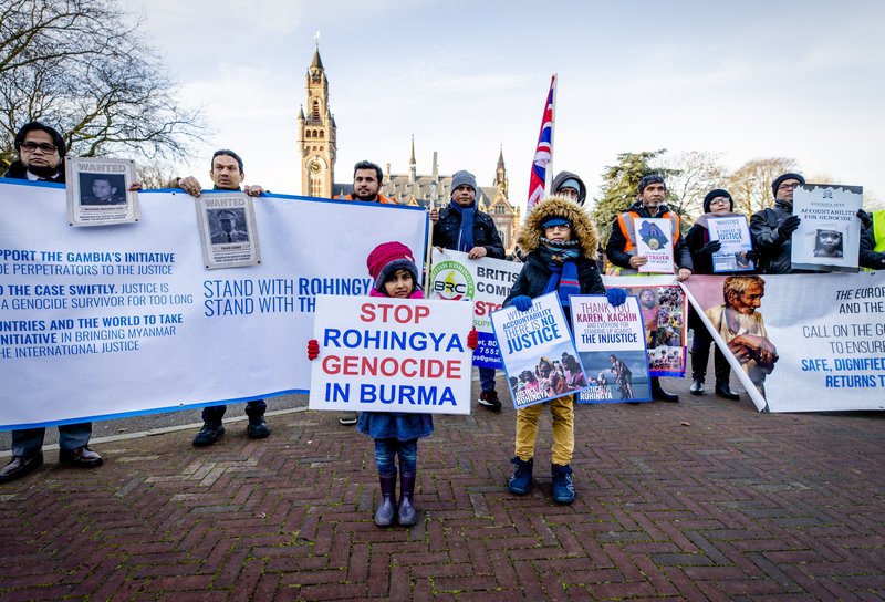 Protesters demonstrating in support of Myanmar’s Rohingya minority in The Hague. Meanwhile Facebook approved all eight of our ads containing Burmese language hate speech for publication