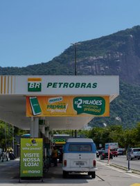 A gas station near the statue of Christ the Redeemer at south zone of Rio de Janeiro, Brazil