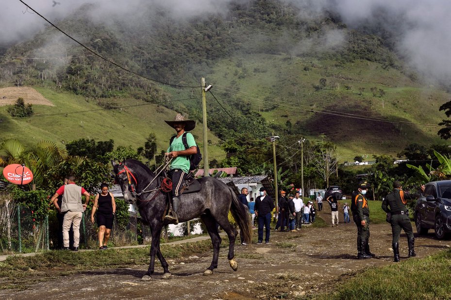 A local on his horse is seen at a Territorial Training and Reincorporation Space, Columbia