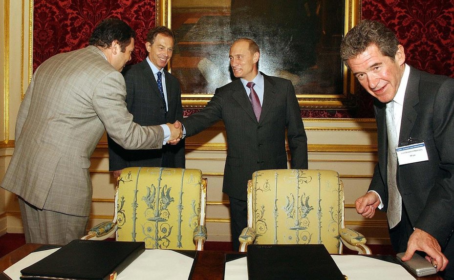 Lord Browne (former CEO of BP), Putin and Blair at Lancaster House, London