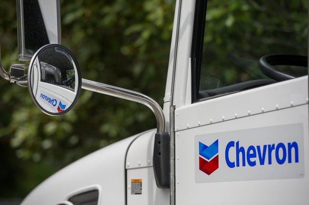 Chevron logo on a van