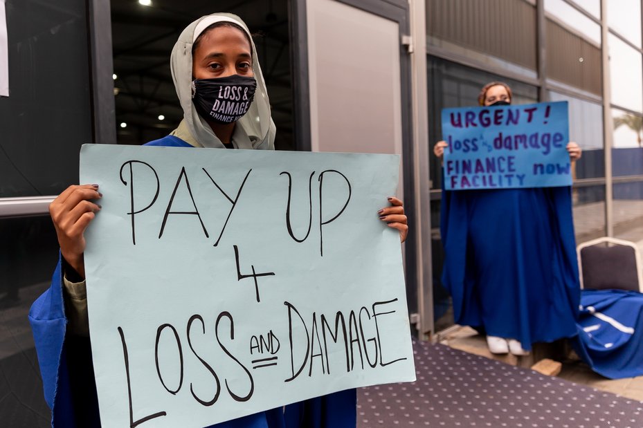 Activists at COP27 call for a loss and damage fund for countries worst-affected by the climate crisis. Dominika Zarzycka/NurPhoto via Getty Images