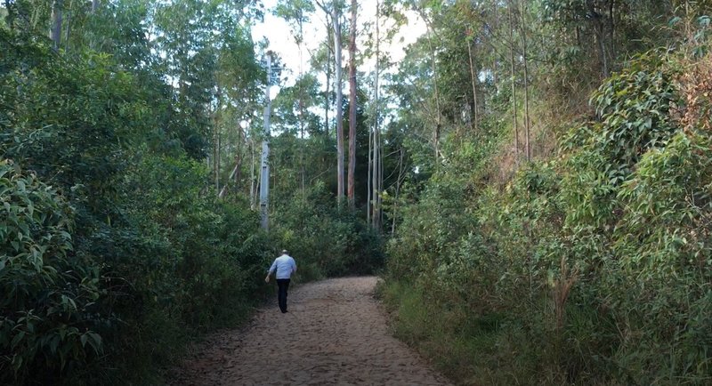 Global Witness reporters tracking down Nestor Cervero at a remote ranch hidden away in the Atlantic forest of southern Brazil