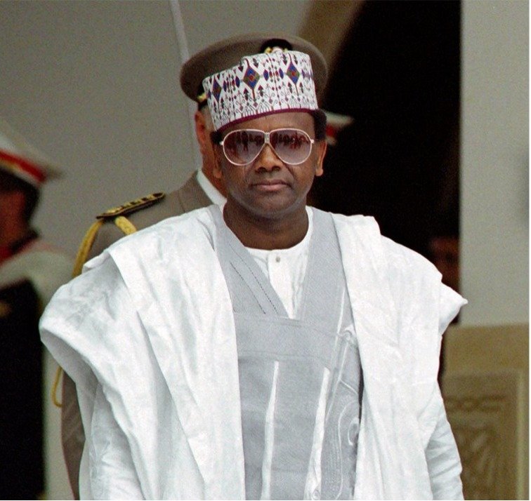 Head of State of Nigeria General Sani Abacha arrives in Tunis