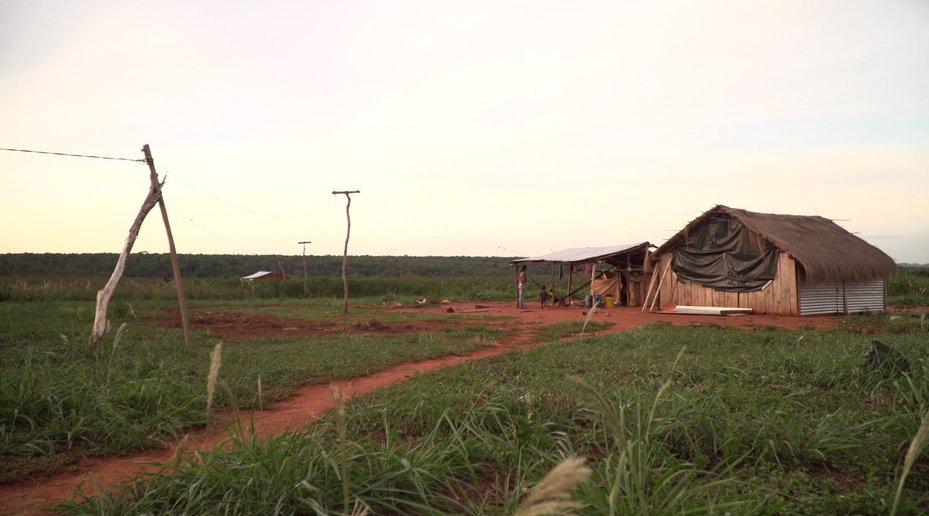 Homes of the indigenous Mbya Guaraní community at Loma Piro'y