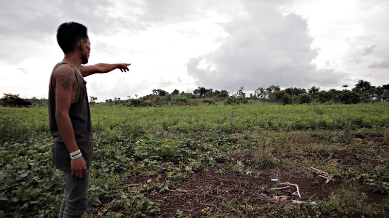 Roy Camanucan, one of the leaders of the Tindoga points out where one of the attacks against the community took place perpetrated by the ranch security force