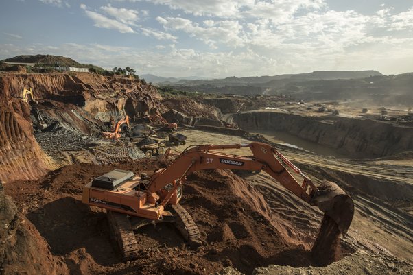 Heavy machines used in Hpakant, Myanmar