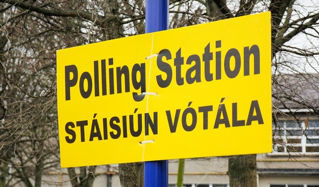 Polling station sign