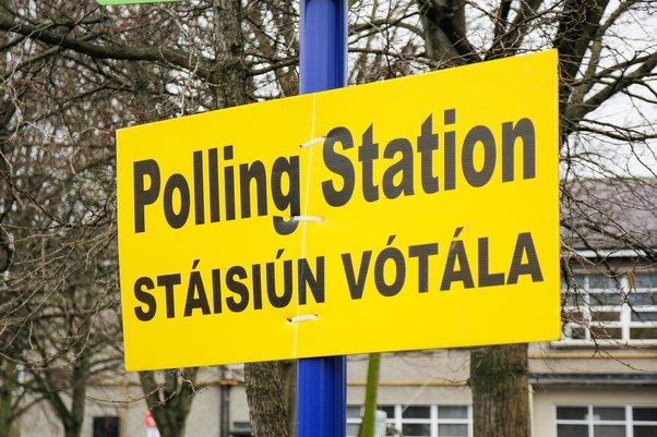 Polling station sign