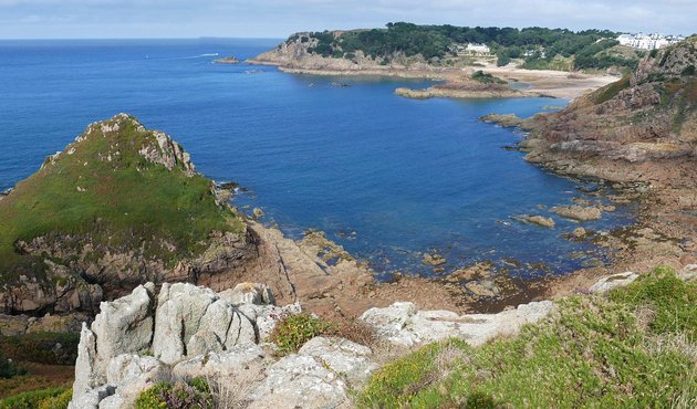 sea and beach in jersey