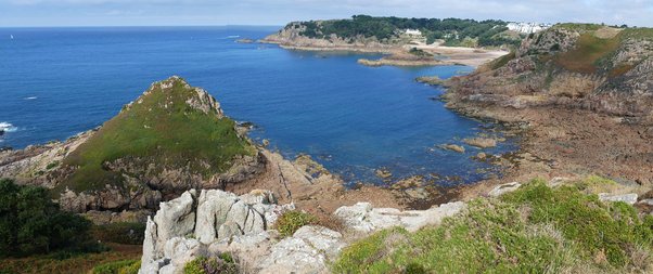 sea and beach in jersey