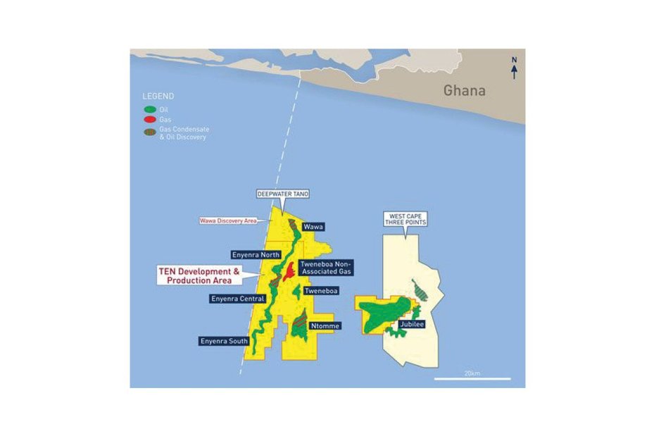 Location of the Jubilee oil field in Ghana.