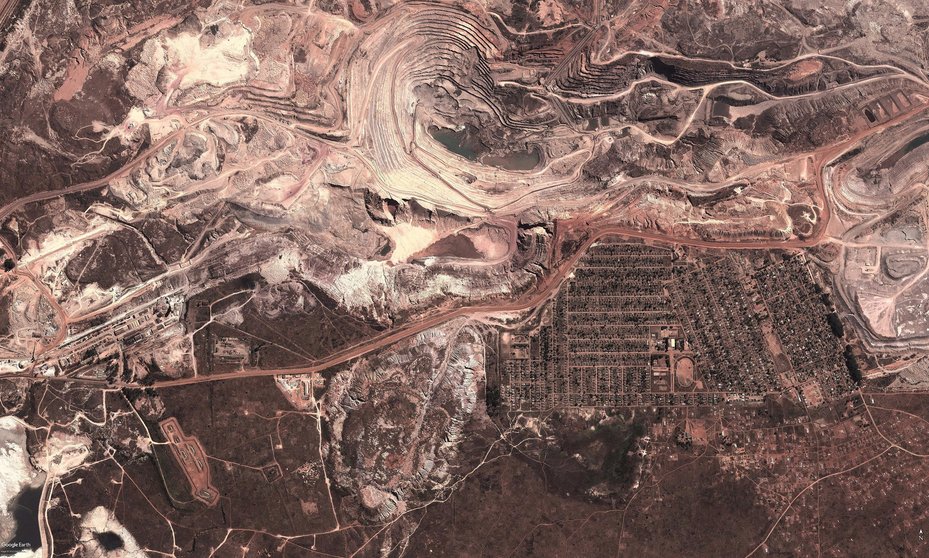 Satellite image dated 9 June 2013 of Glencore’s enormous KCC mine in southern Democratic Republic of Congo