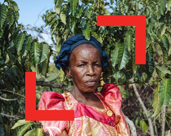 banner for global witness land and environmental defenders campaign, three profile photos of defenders