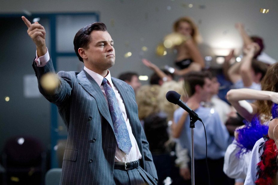 Leondardo DiCaprio in The Wolf of Wall Street