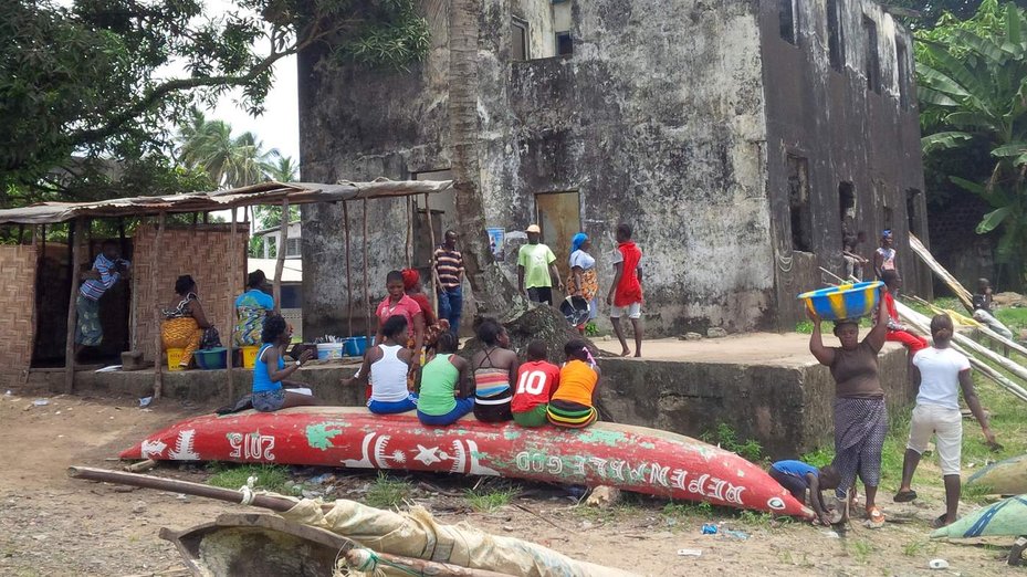 people mingle in liberia