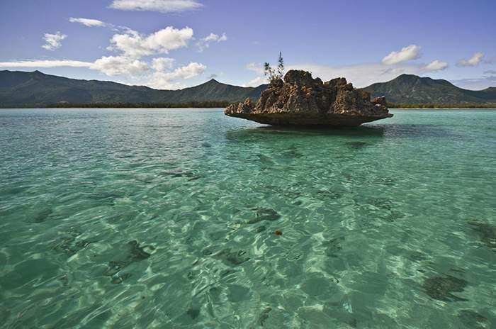 clear blue ocean in mauritius