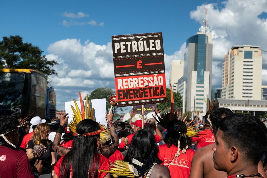 Indigenous people at the Acampamento Terra Livre (Free Land Camp), in Brasilia, Brazil