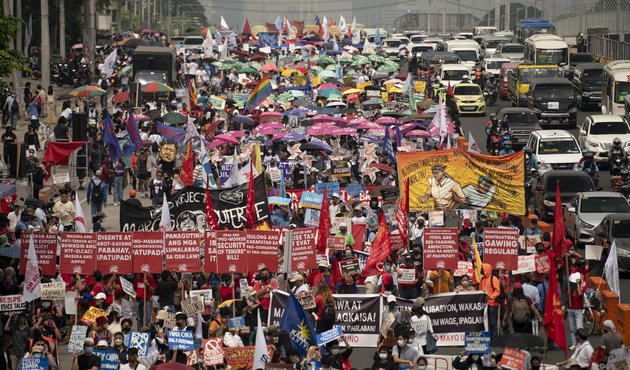 Defenders and activists protest in the Philippines.