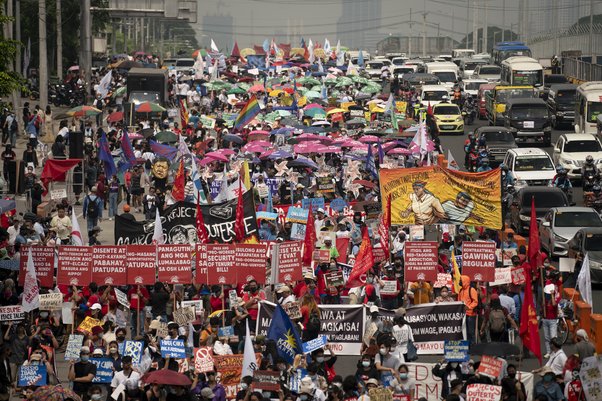 Defenders and activists protest in the Philippines.