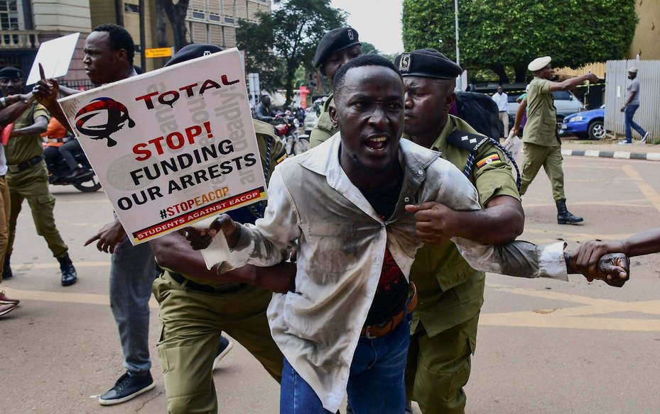 Four students were violently arrested in September 2023 for protesting against EACOP (REUTERS)