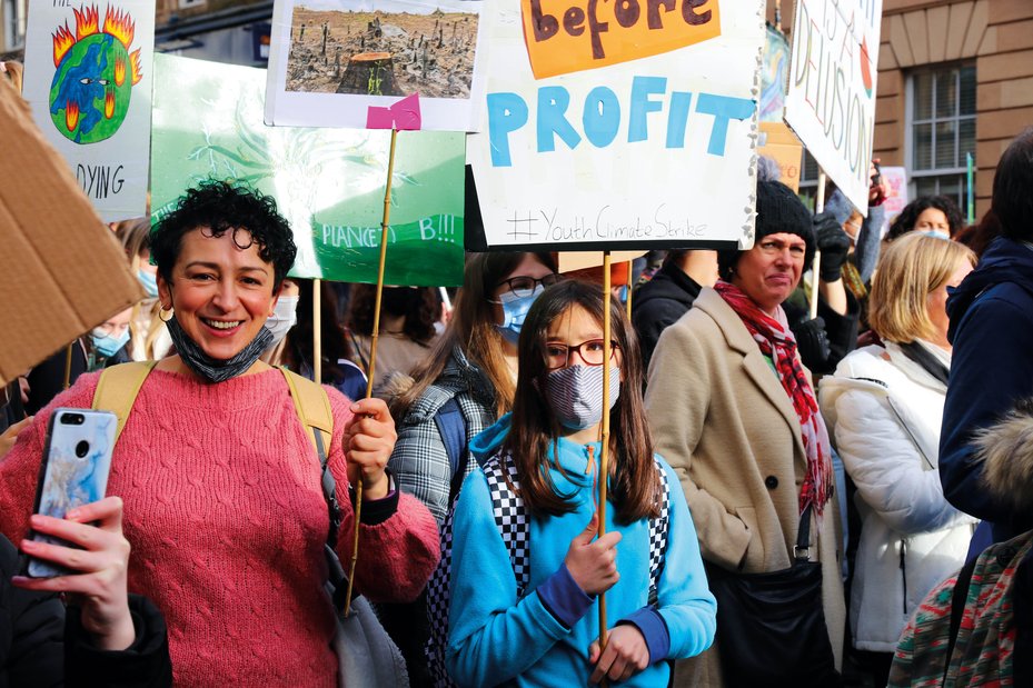 Climate strike march organised by Fridays for Future during COP26