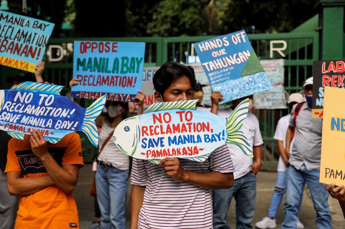 Protests against development projects in Manila Bay, Philippines 2022