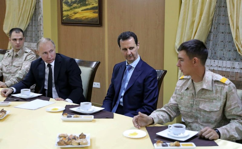 putin and assad in military meeting