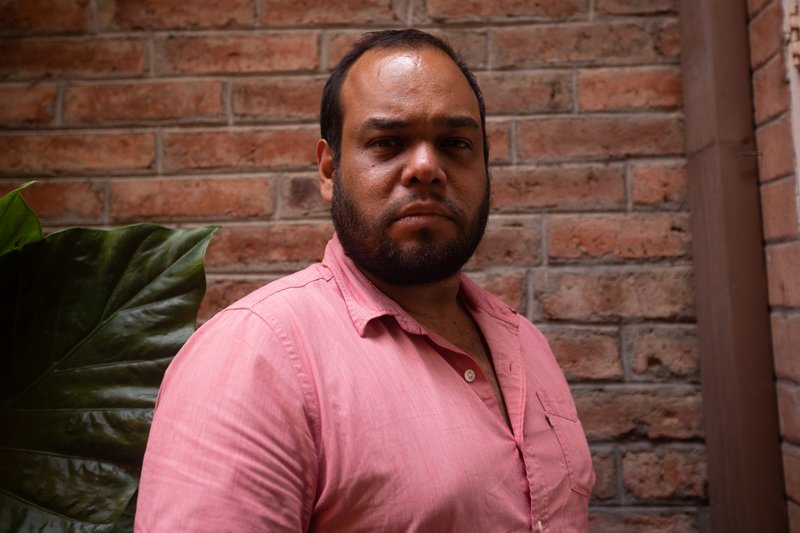 Eduardo Mosqueda, lawyer, poses for a photo in Mexico City, Mexico, on 29 August 2022. Eduardo Mosqueda is supporting land and environmental defenders standing up to the Peña Colorado mine in Jalisco, Mexico.