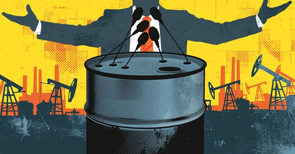 Fossil fuel money and politics illustration