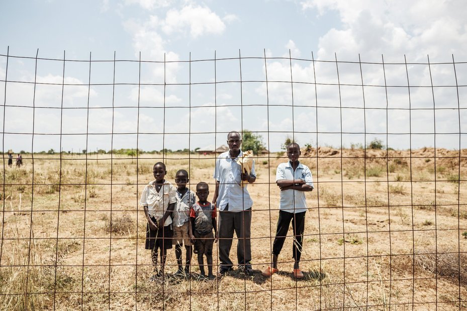 Fred Balikenda has been fenced in by a TotalEnergies contractor (Jjumba Martin / Global Witness)