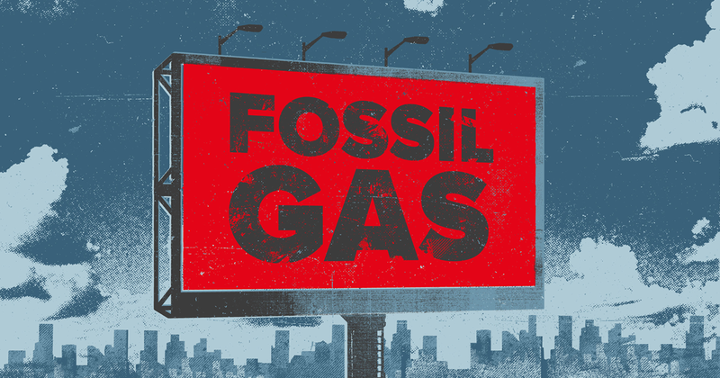 Fossil fuel ad sign illustration